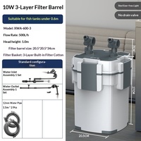 Système de filtration pour aquarium et terrarium - Seau filtrant trois-en-un avec circulation de purification de l'eau et conception externe ultra-silencieuse