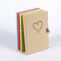 Carnets de notes A5 personnalisés en tissu de lin avec couverture rigide, design d'entreprise, logo et cadenas en forme de cœur – Vente en gros