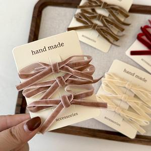 3 Pçs/set Coreano Colorido Velvet Bow Hairpin Hairgrip Hair Clips para Meninas Mulheres Crianças Vintage Crab Clip Acessórios para o cabelo - Product Image 5