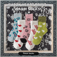 Chaussettes habillées doublées de polaire éponge hiver moelleux floue confortable confortable chaud écologique épais tricoté quotidien maison chaussettes femmes