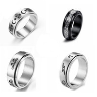 Anneaux de fidget rotatifs en acier titane G700 pour homme, 6/8 mm, anneaux anti-anxiété pour homme