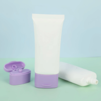 Tube de crème solaire en plastique ovale plat vide de 80 ml et 100 ml avec bouchon à clapet plat pour crème nettoyante pour le visage, cosmétiques, soins de la peau, logo personnalisé
