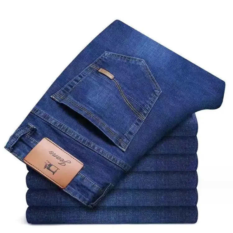 Jeans classiques de haute qualité pour hommes, bon marché, jeans d'affaires extensibles décontractés originaux