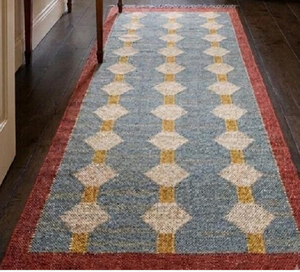 Boho Geometric Wool Jute <b>Runner</b> <b>Rug</b> Rustic Farmhouse Hallway Carpet for Entryway Floor Decor Home Handwoven - Product Image 1