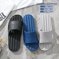 Chaussons de douche antidérapants en EVA souple à bout ouvert pour hommes et femmes, grandes tailles, été, maison, salle de bain, piscine, hôtel