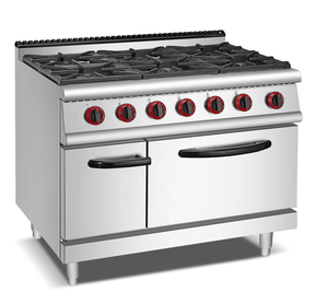 Cuisinière professionnelle à gaz 6 brûleurs avec four, équipement de cuisine commercial de Guangzhou, modèle à poser au sol, en promotion - Product Image 1