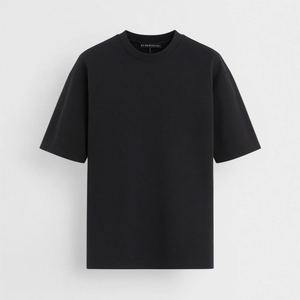 Maglietta girocollo Oversize da uomo in Jersey 100% cotone 300 GSM tinta unita stampata in italia - Product Image 1