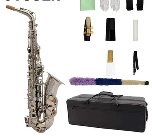Saxofón <span class=keywords><strong>de</strong></span> Latón Niquelado para Niños y Adultos Principiantes, <span class=keywords><strong>Instrumento</strong></span> <span class=keywords><strong>de</strong></span> <span class=keywords><strong>Viento</strong></span> para Pruebas <span class=keywords><strong>de</strong></span> Tono Medio-<span class=keywords><strong>Bajo</strong></span> - Product Image 3