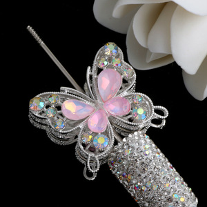 Bracelets et colliers en or 18 carats à perles, stylo, papillon double face, alliage, zircon, cristal, perles à trou droit - Product Image 6