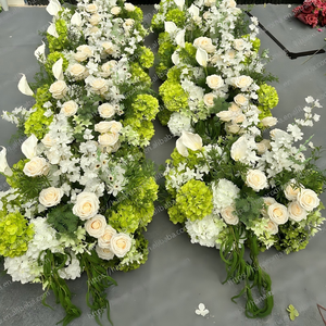 Ensemble de fleurs pour arche de mariage bohème sur mesure, blanc, avec verdure suspendue, ensemble floral en soie vert et blanc personnalisé pour toile de fond de scène - Product Image 2