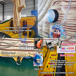 Outdoor Heavy Duty PVC Commercial Inflatable Jumper <b>Slide</b> Combo <b>Large</b> Pirate Ship Jumping Bounce House Castle for Kids Playing - Product Image 2
