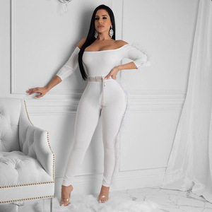 Partito <span class=keywords><strong>sexy</strong></span> off spalla di pelliccia di tuta <span class=keywords><strong>abbigliamento</strong></span> donna 2019 - Product Image 4