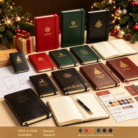 Carnet de Noël personnalisé en PU, carnet de notes de Noël avec boîte cadeau, logo en relief personnalisé, cadeau d'entreprise