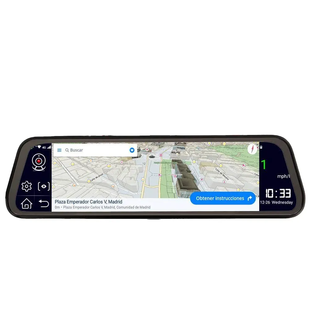 REFURBISHHOUSE Navigator Specchio Retrovisore 16G 1080P 683 7 Pollici Conveniente con 3G Carlog Specchio Retrovisore Android 5.0 Bluetooth WiFi con Mappa Immagine di Retromarcia dellEuropa 