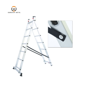 Échelle télescopique en aluminium à 2 sections, certifiée EN131, robuste, capacité de charge 150 kg, pour entrepôt et extérieur – Offre Spéciale - Product Image 6