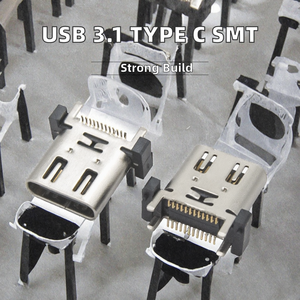แจ็ค DSC-140 USB 3.1 Type C ขั้วต่อแบบรู 1.0 มม. แนวตั้ง วัสดุ LCP รองรับกระแสไฟ 5A เพื่อประสิทธิภาพสูง - Product Image 3
