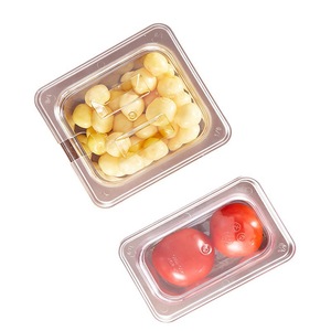 Recipientes acrílicos transparentes con tapa abatible, bandeja comercial para buffet, para exhibición de alimentos en hoteles, bandeja divisora. - Product Image 5
