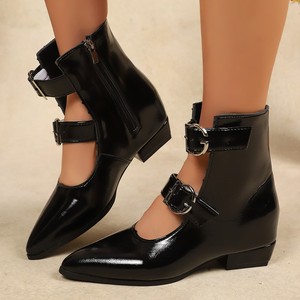 New 2026 <strong>Women's</strong> Versatile Double Buckle Cut-Out <strong>Ankle</strong> <strong>Boots</strong> Pointed Toe <strong>Low</strong> <strong>Heel</strong> Daily Shoes Hot <strong>Women</strong> Shoes - Product Image 1