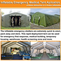 Tente gonflable pliante rapide scellée à l'air blanc portable pour l'extérieur, tente médicale gonflable pour les urgences hospitalières