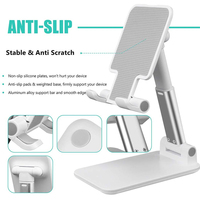 Support de téléphone portable pliable en aluminium, hauteur réglable, mains libres, Stable, anti-rayures, large compatibilité