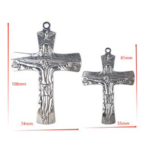 <span class=keywords><strong>Religión</strong></span> católica Espíritu Santo tamaño grande 108*74mm 81*55mm Cruz aleación de plata medalla Jesús Cruz colgante - Product Image 2