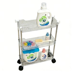 2/3/4 Tier Storage Cart Bathroom Miscellaneous Storage <b>Rack</b> Organizer with Wheels for Kitchen <b>Rolling</b> Cart - Product Image 5