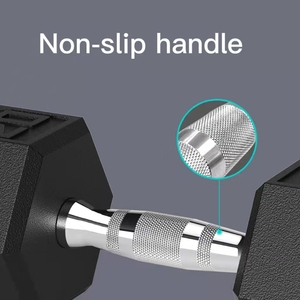 Proiron 5-50lb thể dục thiết bị xây dựng cơ thể lục giác đen chrome cao su tráng quả tạ - Product Image 2