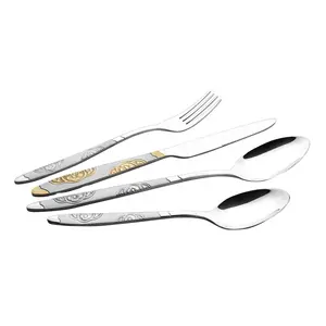 Set Sendok Garpu Mewah Jerman untuk Amazon 2023 Restoran 18 10 untuk Pernikahan Set Peralatan Makan Stainless Steel