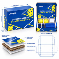 Boîte d'expédition personnalisée pour kit de pickleball, emballage en carton ondulé auto-scellant pour la vente au détail