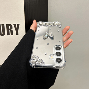 Per Samsung S25 Edge Luxury Glitter Bow diamante specchio TPU custodia protezione antiurto per Galaxy S23 S24 S22 A56 <span class=keywords><strong>a</strong></span> - Product Image 3