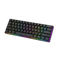 Nouveau clavier mécanique portable classique noir et blanc 61 touches 60% personnalisable, interchangeable à chaud, triple mode, rétroéclairage RVB, USB-C pour ordinateur