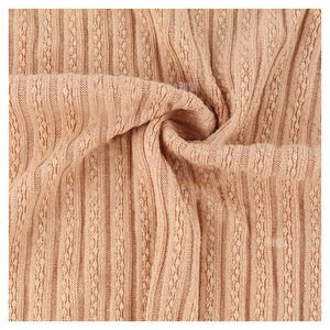 Nefes Polyester Rayon pamuk Spandex streç şerit jakarlı kumaş kalın ribana örgü kumaş kazak bluzlar için - Product Image 6