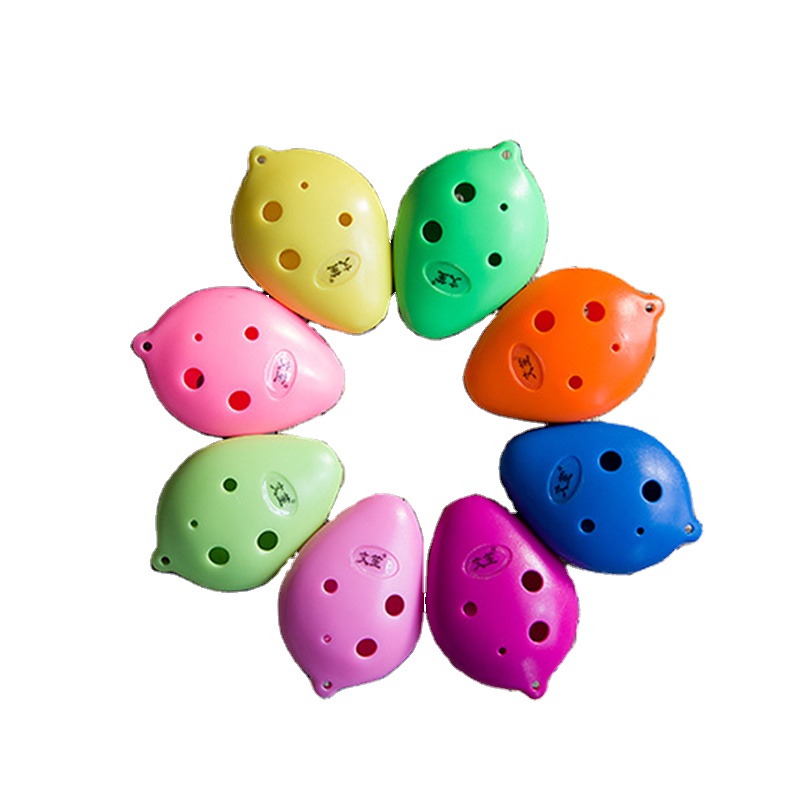 6 отверстий, средний Ключ C Ocarina, пластиковый материал, случайный цвет, музыкальные инструменты