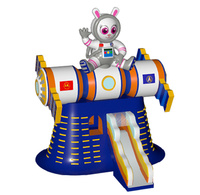 Château gonflable personnalisable Wolong Factory en PVC sur le thème de l'espace, avec toboggan et mur d'escalade pour enfants, pour usage extérieur en centre commercial