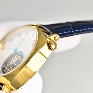 Fashionable Luxury Waterproof Stainless Steel <b>Case</b> Blue Genuine Leather Strap Men's Casual <b>Watch</b> Tourbillon <b>Watch</b> - Product Image 2