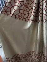 Tissu de rideau jacquard hexagonal rouge et jaune moderne, motif géométrique élégant, rideaux de fenêtre pour salon, chambre à coucher, décoration de la maison