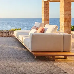Strand Hotel Yacht Club tiefen Sitz Outdoor Teak modulare Couch Luxus Teak Gartenmöbel Garten Couch <span class=keywords><strong>Sofa</strong></span> Set - Product Image 2