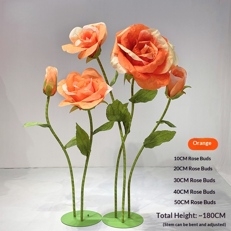 Ensemble orange de cinq roses