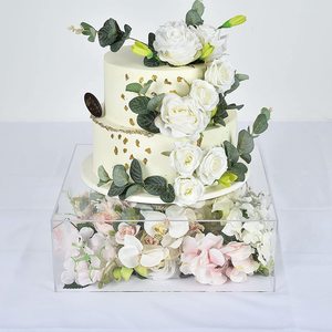 Espositore <span class=keywords><strong>per</strong></span> Torte in Acrilico Trasparente, Piedistallo con Base Cava, Scatola Espositiva CUBOIDALE - Product Image 1