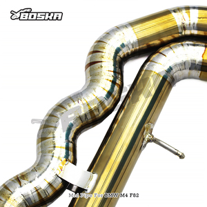 Tubo de Escape de Longitud Igual Personalizado para BMW M3/M4 F80/F82 3.0T 2015-2019, Tubo Central Boska de Titanio Dorado con Resonador - Product Image 2