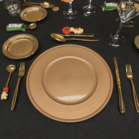 Plateau de charge rond en plastique de 13 pouces grande assiette de décoration de table pour la maison cuisine fête mariage ou événement plats et assiettes