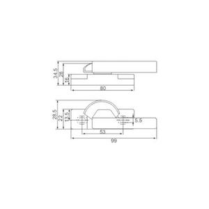 Hardware Accessories Crescent Shaped <strong>Lock</strong> Handle <strong>Small</strong> square Shank Crescent <strong>Lock</strong> for Sliding <strong>Doors</strong> and Windows 2pcs - Product Image 6