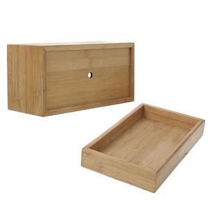 Pot de planteur <span class=keywords><strong>rectangulaire</strong></span> Succulent en bambou, conteneur <span class=keywords><strong>à</strong></span> <span class=keywords><strong>fleurs</strong></span> pour le bureau, plateau en bambou - Product Image 3