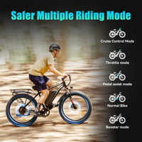 Vélo de montagne électrique OBX 1000W 48V 15Ah, pneus larges de 26 pouces, double suspension, vélo électrique pour adultes, entrepôt américain