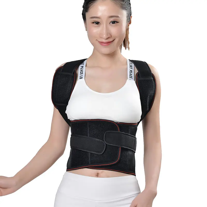 Black Color and Breathable Fabric Back straightener posture corrector Back Brace