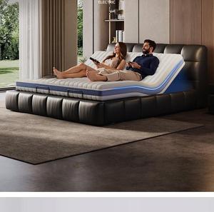 <span class=keywords><strong>Letto</strong></span> Matrimoniale Smart con Doppio Motore, Rivestimento in Pelle di Prima Qualità, Testiera Regolabile, Movimento Zero, Controllo App e Telecomando, Design Contemporaneo Minimalista - Product Image 2