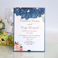 Tarjeta de Invitación de Boda con Corte Láser de Rosa y Tarjetas de Felicitación Personalizadas con Corte Láser