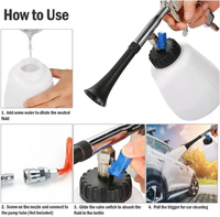 Pistolet à mousse de neige réglable avec distributeur de savon et buse pour compresseur d'air, outil de nettoyage à air comprimé