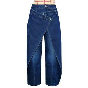 Nouveautés Channel 2026 : Jean Baggy Asymétrique à Effet Enveloppant pour Femme, Streetwear, <span class=keywords><strong>Taille</strong></span> <span class=keywords><strong>Haute</strong></span> Irrégulière, Coupe <span class=keywords><strong>Large</strong></span> en Denim - Product Image 5