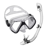 Ensemble de plongée sous-marine avec tuba, masque adulte en silicone et verre trempé à grand cadre anti-buée, sports nautiques, logo personnalisé